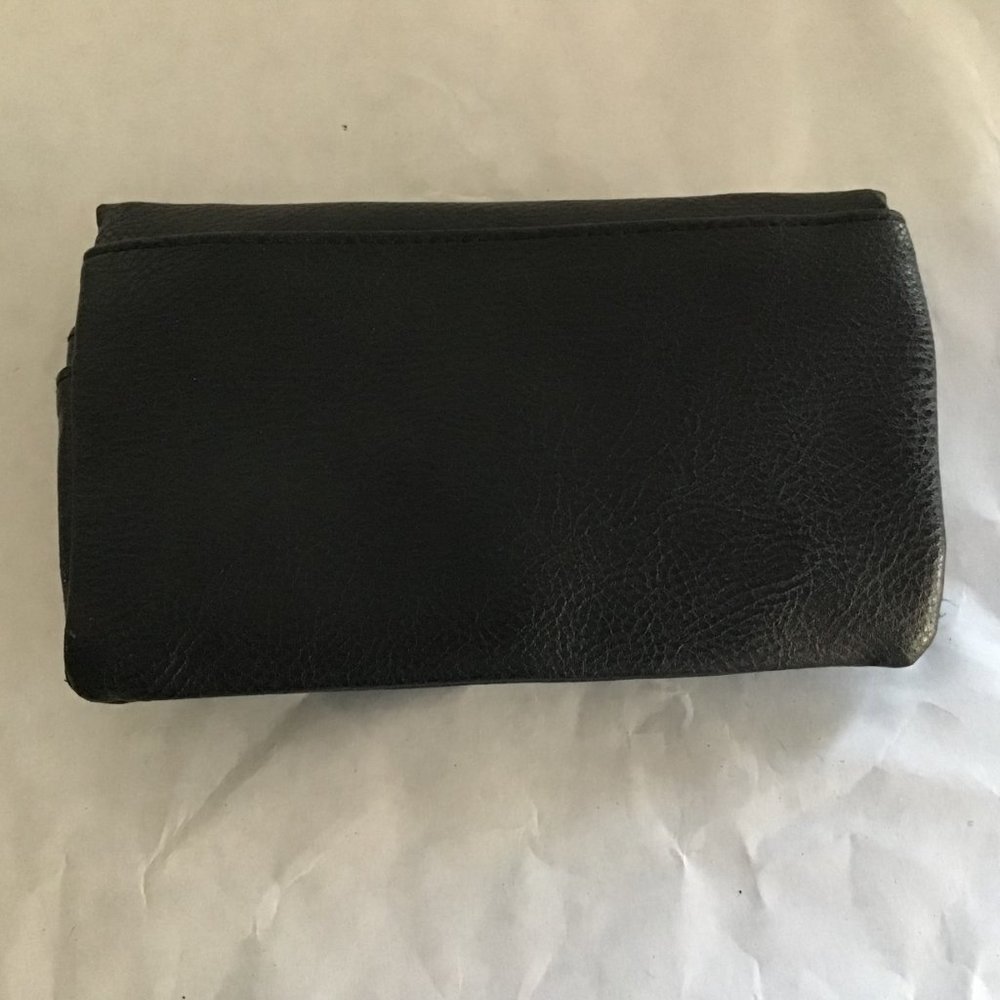 Black pebble texture wallet purse